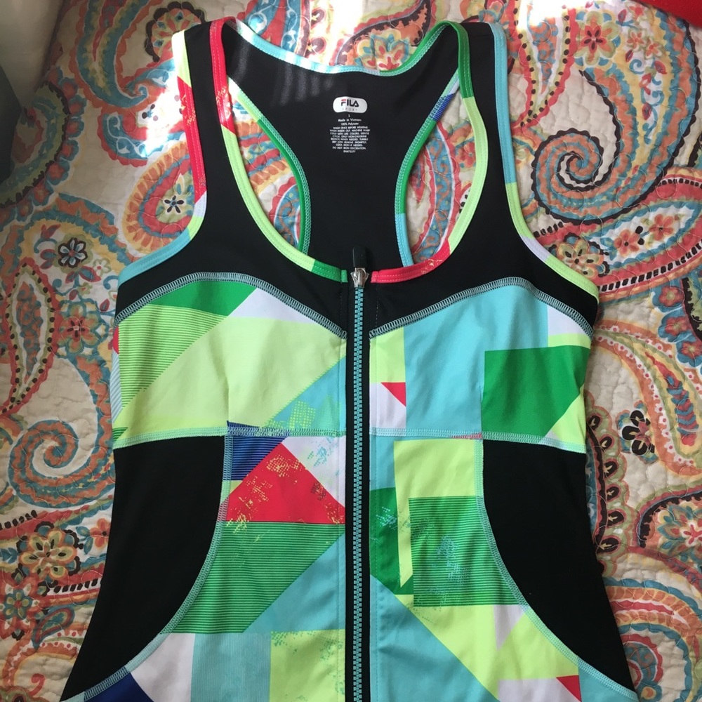 FILA zip up sports tank